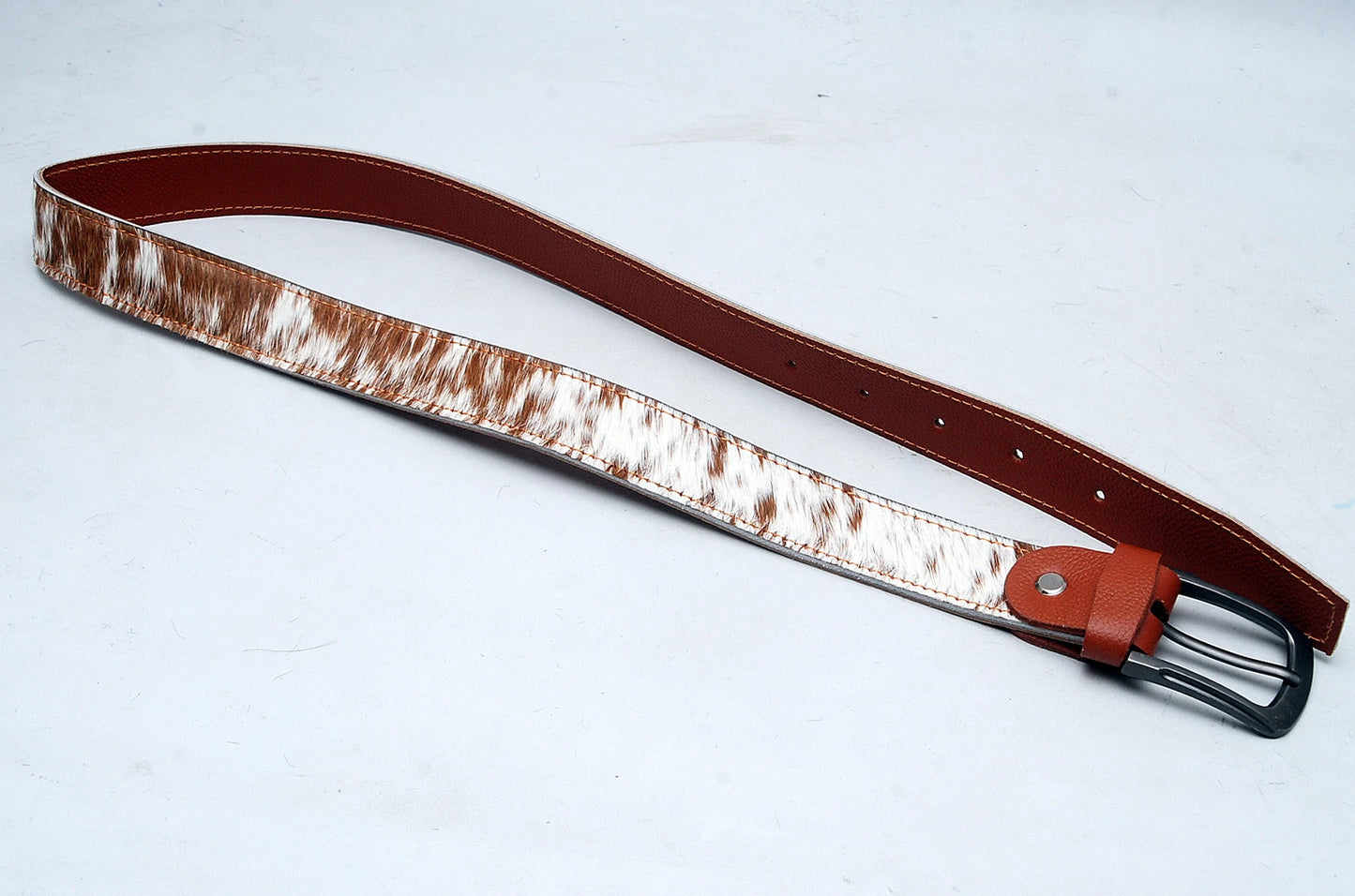 Cowhide Hair-On Leather Belt - Trouser Fit, Extra Sizes