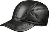 Cowhide Leather Winter Baseball Cap with Ear Protection