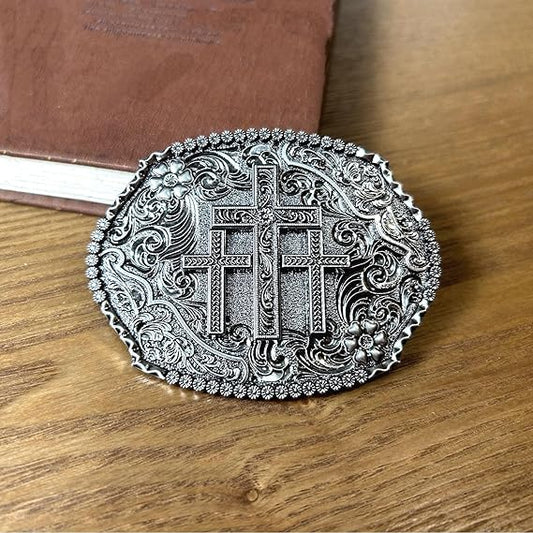 Religious Cross Western Belt Buckle – Rodeo Cowboy Style
