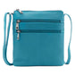 Women's Red Genuine Cowhide Leather Crossbody Bag with 60 in Strap