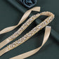 Crystal Pearl Bridal Sash Belt - Handmade Wedding Ribbon