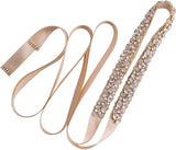 Crystal Pearl Bridal Sash Belt - Handmade Wedding Ribbon