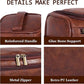 Dark Brown Hanging Leather Toiletry Bag with Metal Hook