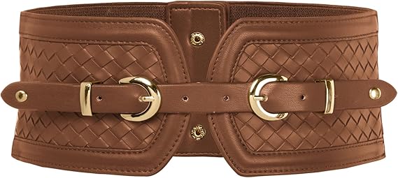Double Gold Buckle Corset Belt - Braided Waspie Belt