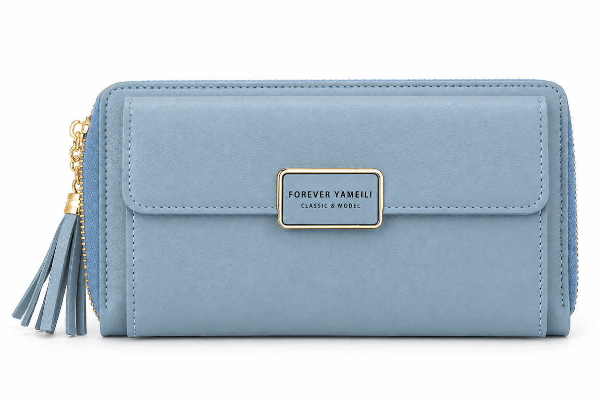 Small Blue Crossbody Phone Wallet Purse with 12 Card Slots