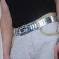Stainless Steel Letter Buckle Dress Belt - Adjustable