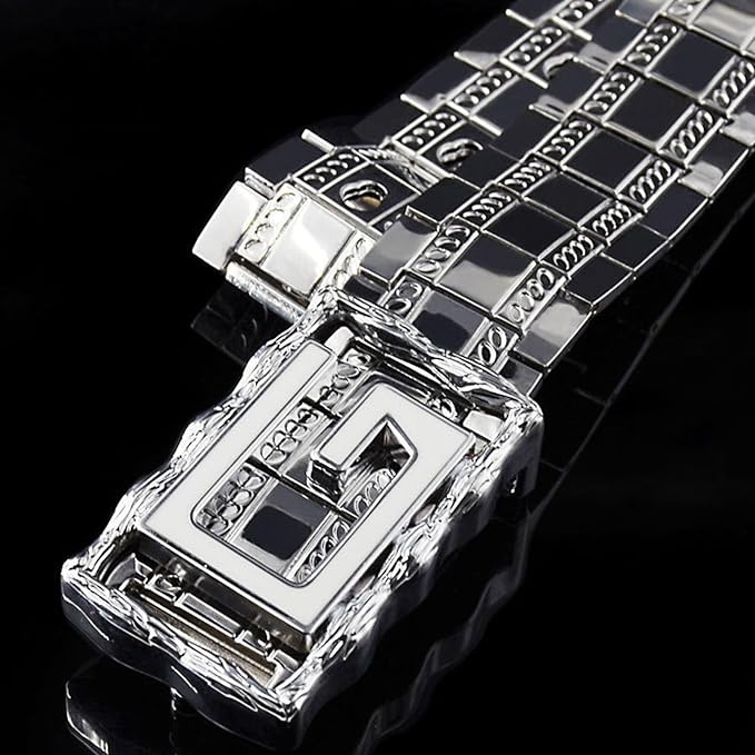 Stainless Steel Letter Buckle Dress Belt - Adjustable