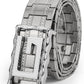 Stainless Steel Letter Buckle Dress Belt - Adjustable