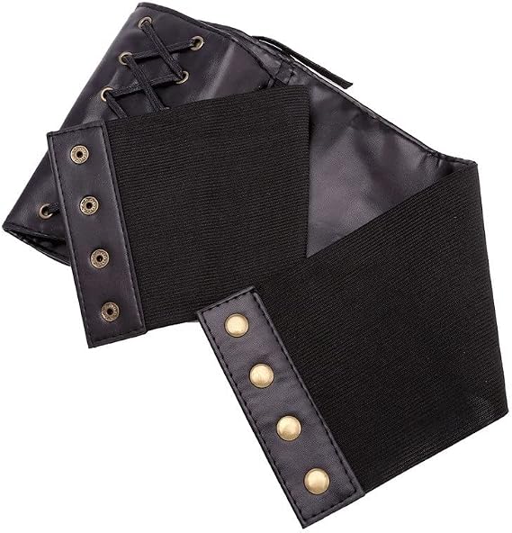 Elastic Wide Band Corset Cincher Belt - Snap Closure