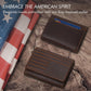 Embossed American Flag Trifold Leather Wallet with RFID Blocking