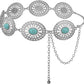 Embossed Concho Chain Belt - Silver & Gold Western Belt