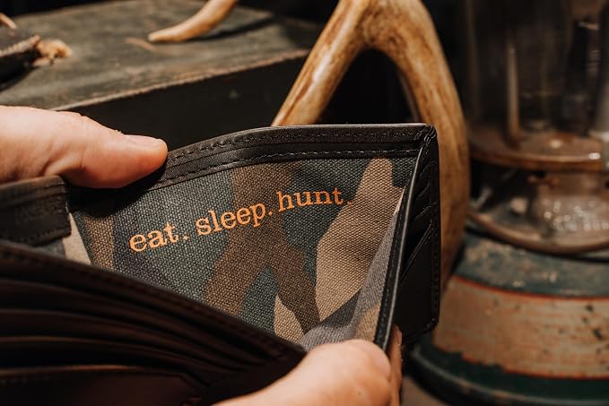 Embossed Deer Double-ID Bifold Leather Wallet