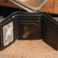 Embossed Deer Trifold Leather Wallet for Men
