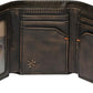 Embossed Deer Trifold Leather Wallet for Men