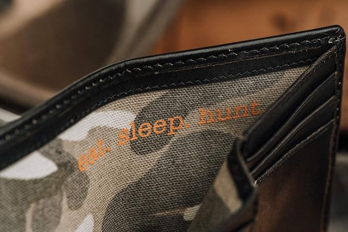 Embossed Deer Trifold Leather Wallet for Men