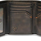 Embossed Duck Trifold Leather Wallet for Men
