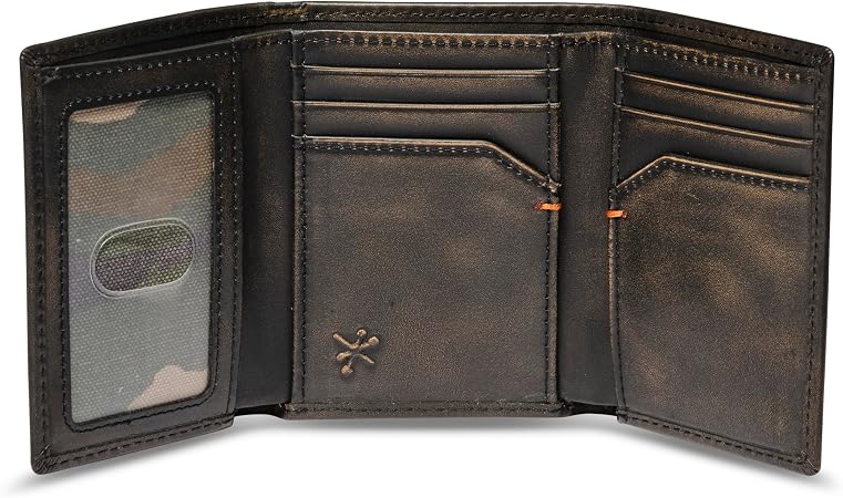 Embossed Duck Trifold Leather Wallet for Men