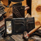 Embossed Duck Trifold Leather Wallet for Men