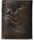 Embossed Duck Trifold Leather Wallet for Men