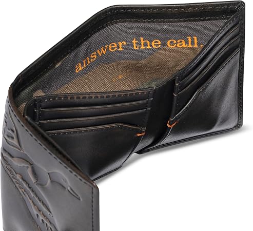 Embossed Duck Trifold Leather Wallet for Men