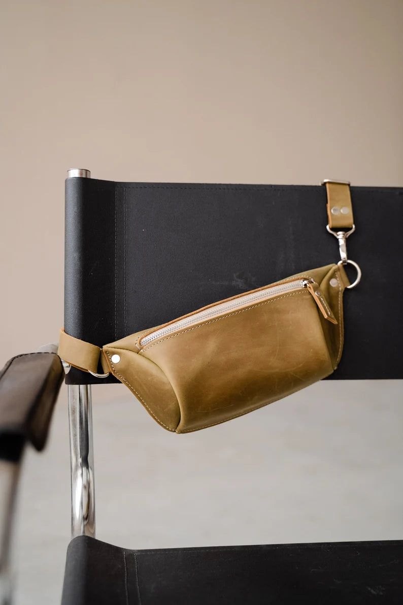Personalized Leather Hip Bag – Embossed Fanny Pack