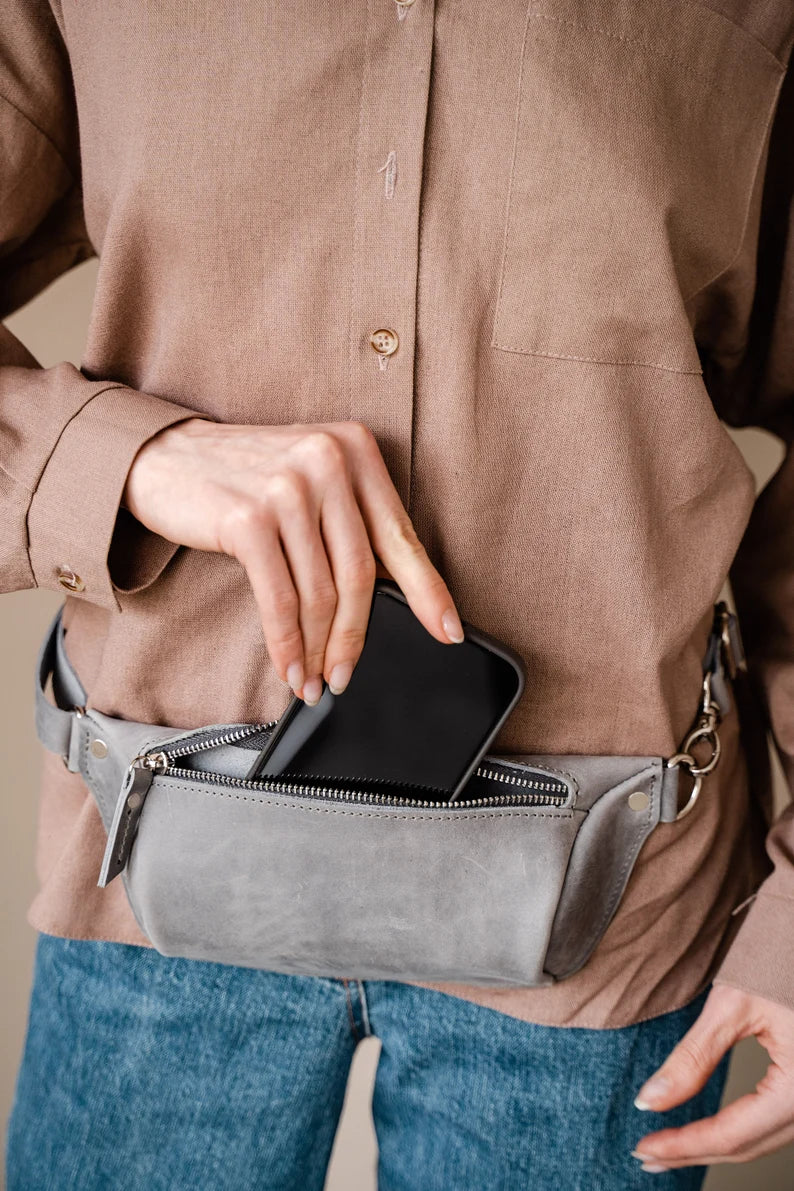 Personalized Leather Hip Bag – Embossed Fanny Pack