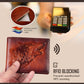 Embossed Wolf Bifold Leather Wallet with RFID Blocking