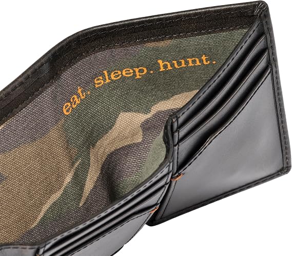 Embossed Deer Trifold Leather Wallet for Men