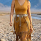 Engraved Concho Rodeo Chain Belt - Silver Gold Waist Belt