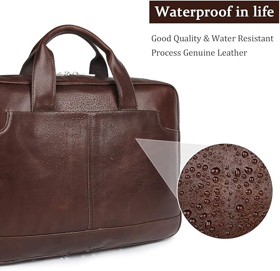 Men's Executive Full-Grain Leather Briefcase – 16"