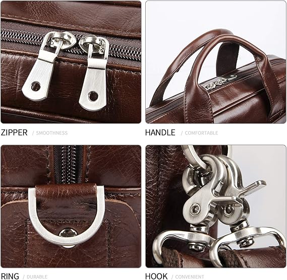 Men's Executive Full-Grain Leather Briefcase – 16"