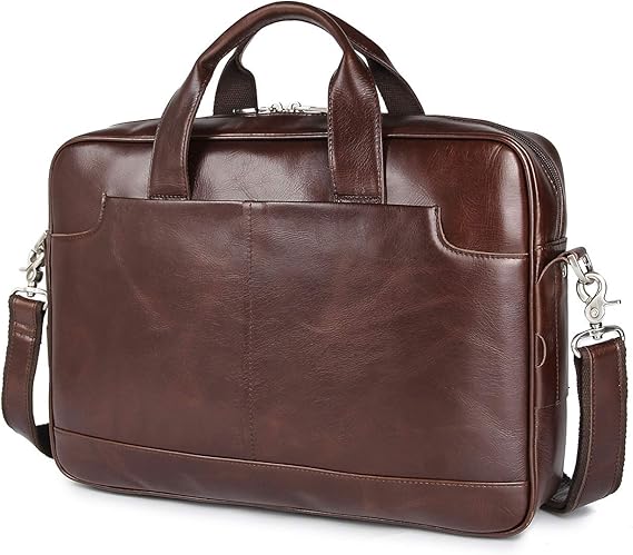 Men's Executive Full-Grain Leather Briefcase – 16"