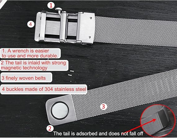 Fashion Magnetic Stainless Steel Belt - Adjustable Buckle