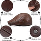 Genuine Cowhide Leather Newsboy Cap - Classic Ivy Style