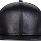 Faux Leather Flat Bill Snapback Hip Hop Cap