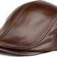 Genuine Cowhide Leather Newsboy Cap - Classic Ivy Style