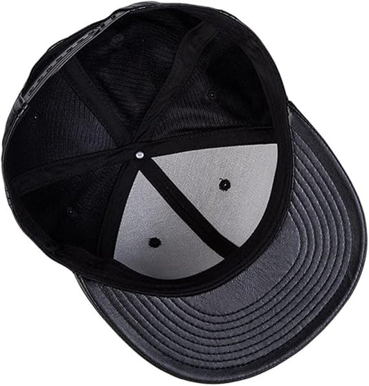 Genuine Lambskin Leather Baseball Cap - Adjustable