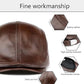 Genuine Cowhide Leather Newsboy Cap - Classic Ivy Style