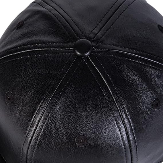 Genuine Lambskin Leather Baseball Cap - Adjustable