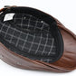Genuine Cowhide Leather Newsboy Cap - Classic Ivy Style