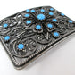 Faux Turquoise Filigree Western Belt Buckle