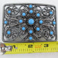 Faux Turquoise Filigree Western Belt Buckle
