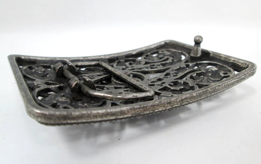 Faux Turquoise Filigree Western Belt Buckle