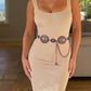 Silver Gold Embossed Concho Belt - Western Chain Belt