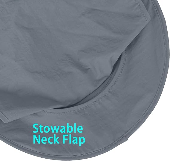 UPF 50+ Fishing Sun Hat with Neck Flap - Foldable