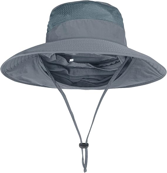 UPF 50+ Fishing Sun Hat with Neck Flap - Foldable