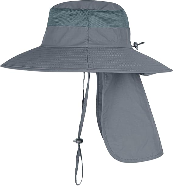 UPF 50+ Fishing Sun Hat with Neck Flap - Foldable