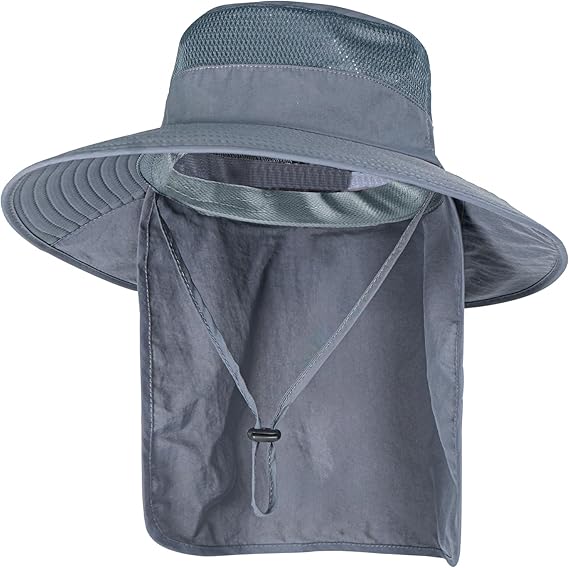 UPF 50+ Fishing Sun Hat with Neck Flap - Foldable