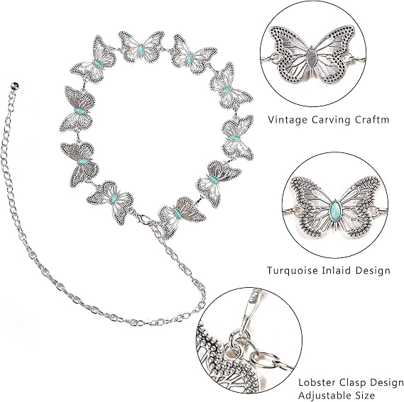 Floral Concho Waist Chain - Vintage Silver Western Belt