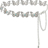 Floral Concho Waist Chain - Vintage Silver Western Belt